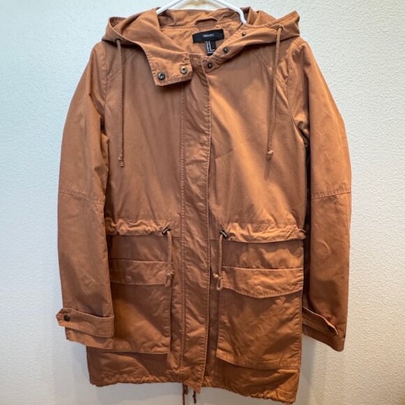 Forever 21 Camel Hooded Anorak Jacket - Women's Medium - Picture 2 of 12